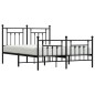 vidaXL Estructura de cama cabecero y pie de cama metal negro 140x200cm