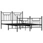 vidaXL Estructura de cama cabecero y pie de cama metal negro 140x200cm