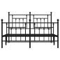 vidaXL Estructura de cama cabecero y pie de cama metal negro 140x200cm