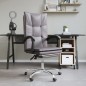 vidaXL Silla de oficina reclinable cuero sintético gris vidaXL Silla de oficina reclinable cuero sintético gris
