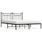 vidaXL Estructura de cama con cabecero metal negro 160x200 cm