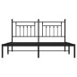 vidaXL Estructura de cama con cabecero metal negro 160x200 cm