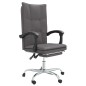 vidaXL Silla de oficina reclinable cuero sintético gris vidaXL Silla de oficina reclinable cuero sintético gris