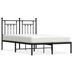 vidaXL Estructura de cama con cabecero metal negro 120x200 cm