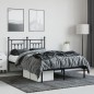 vidaXL Estructura de cama con cabecero metal negro 120x200 cm