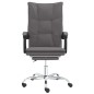 vidaXL Silla de oficina reclinable cuero sintético gris vidaXL Silla de oficina reclinable cuero sintético gris