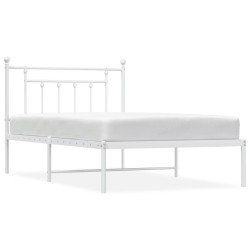 vidaXL Estructura de cama de metal con cabecero blanco 107x203 cm
