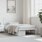 vidaXL Estructura de cama de metal con cabecero blanco 107x203 cm