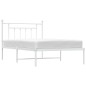 vidaXL Estructura de cama de metal con cabecero blanco 107x203 cm