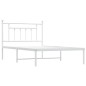 vidaXL Estructura de cama de metal con cabecero blanco 107x203 cm