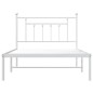 vidaXL Estructura de cama de metal con cabecero blanco 107x203 cm