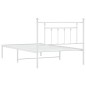vidaXL Estructura de cama de metal con cabecero blanco 107x203 cm