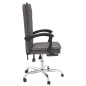 vidaXL Silla de oficina reclinable cuero sintético gris vidaXL Silla de oficina reclinable cuero sintético gris