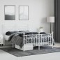 vidaXL Estructura cama metal cabecero y pie de cama blanco 140x190 cm vidaXL Estructura cama metal cabecero y pie de cama blanco 140x190 cm