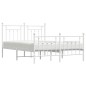 vidaXL Estructura cama metal cabecero y pie de cama blanco 140x190 cm vidaXL Estructura cama metal cabecero y pie de cama blanco 140x190 cm