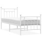 vidaXL Estructura cama metal con cabecero y pie cama blanca 75x190 cm