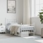 vidaXL Estructura cama metal con cabecero y pie cama blanca 75x190 cm