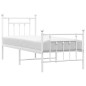 vidaXL Estructura cama metal con cabecero y pie cama blanca 75x190 cm