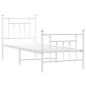 vidaXL Estructura cama metal con cabecero y pie cama blanca 75x190 cm