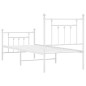 vidaXL Estructura cama metal con cabecero y pie cama blanca 75x190 cm