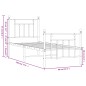 vidaXL Estructura cama metal con cabecero y pie cama blanca 75x190 cm