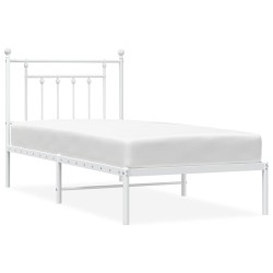 vidaXL Estructura de cama de metal con cabecero blanco 80x200 cm