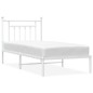 vidaXL Estructura de cama de metal con cabecero blanco 80x200 cm vidaXL Estructura de cama de metal con cabecero blanco 80x200 cm