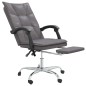 vidaXL Silla de oficina reclinable cuero sintético gris vidaXL Silla de oficina reclinable cuero sintético gris