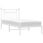 vidaXL Estructura de cama de metal con cabecero blanco 80x200 cm vidaXL Estructura de cama de metal con cabecero blanco 80x200 cm