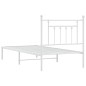 vidaXL Estructura de cama de metal con cabecero blanco 80x200 cm vidaXL Estructura de cama de metal con cabecero blanco 80x200 cm
