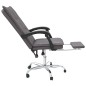 vidaXL Silla de oficina reclinable cuero sintético gris vidaXL Silla de oficina reclinable cuero sintético gris