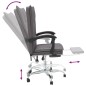 vidaXL Silla de oficina reclinable cuero sintético gris vidaXL Silla de oficina reclinable cuero sintético gris