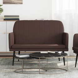 vidaXL Banco de cuero sintético marrón 107x80x81 cm