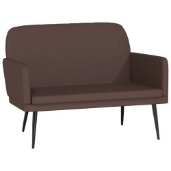vidaXL Banco de cuero sintético marrón 107x80x81 cm