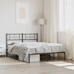 vidaXL Estructura de cama con cabecero metal negro 120x200 cm