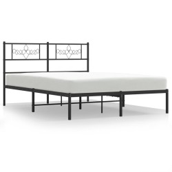 vidaXL Estructura de cama con cabecero metal negro 120x200 cm