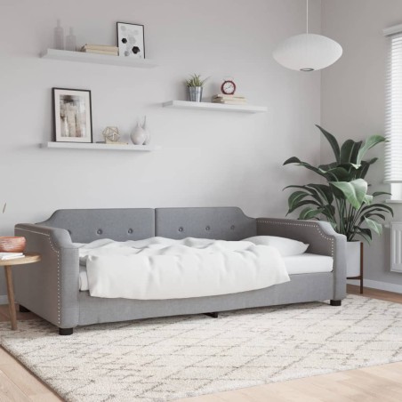 vidaXL Sofá cama tela gris claro 80x200 cm