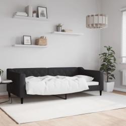 vidaXL Sofá cama tela negro 90x190 cm