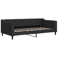 vidaXL Sofá cama tela negro 90x190 cm