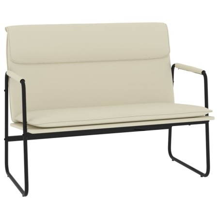 vidaXL Banco de cuero sintético color crema 100x64x80 cm