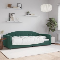 vidaXL Sofá cama terciopelo verde oscuro 90x200 cm