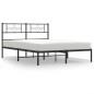 vidaXL Estructura de cama con cabecero metal negro 140x190 cm