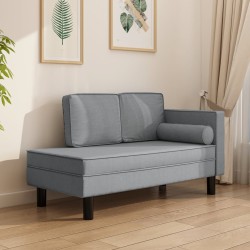 vidaXL Sofá diván con cojines y almohada tela gris claro