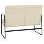 vidaXL Banco de cuero sintético color crema 100x64x80 cm