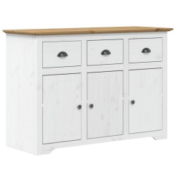 vidaXL Aparador BODO madera maciza pino blanco y marrón 115x43x79,5 cm