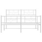 vidaXL Estructura cama metal con cabecero y estribo blanco 150x200 cm