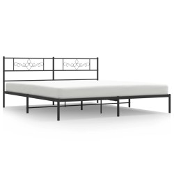 vidaXL Estructura de cama con cabecero metal negro 180x200 cm