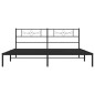 vidaXL Estructura de cama con cabecero metal negro 180x200 cm