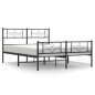 vidaXL Estructura de cama cabecero y pie de cama metal negro 140x200cm vidaXL Estructura de cama cabecero y pie de cama metal negro 140x200cm