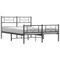vidaXL Estructura de cama cabecero y pie de cama metal negro 140x200cm vidaXL Estructura de cama cabecero y pie de cama metal negro 140x200cm